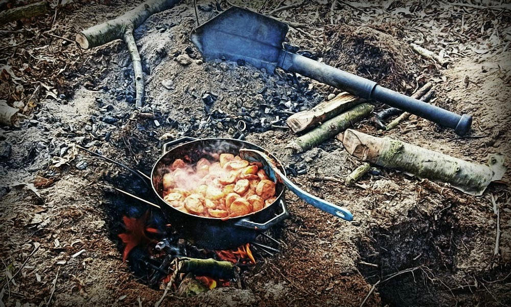 Разожгли костер и пожарили картошку