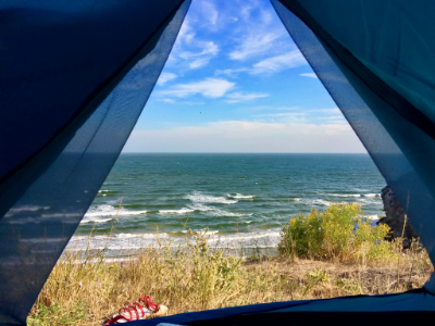 Поездка на Азовское море с палатками: сборы, трудная дорога, рыбалка и прекрасный вид из «окна»